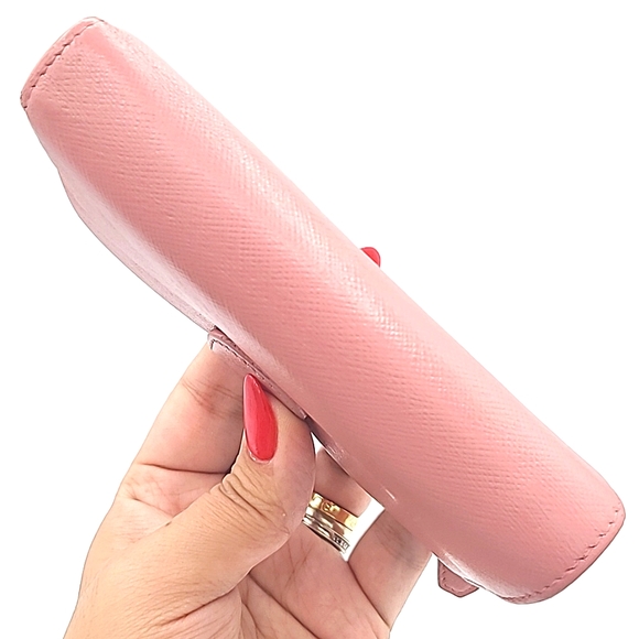 PRADA Portafoglio Pattina Pink Saffiano Leather Bifold Wallet - Picture 7 of 16